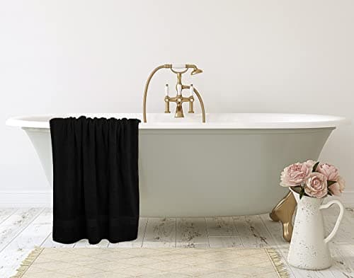Utopia Towels Luxurious Jumbo Bath Sheet, 35 by 70 Inches, 600 GSM 100% Ring Spun Cotton, Highly Absorbent and Quick Dry Extra Large Bath Towel, Super Soft, Black, 2 Pack — view 7