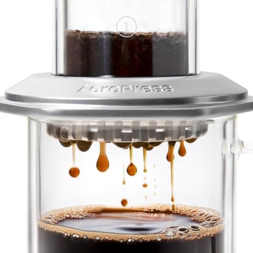 AeroPress Premium Coffee Press, Glass, Stainless Steel & Aluminum Coffee Maker, All-in-One French Press, Pour-Over & Espresso Style Manual Brewer, 2 Min Brew for Less Bitterness, More Flavor, Silver — view 5