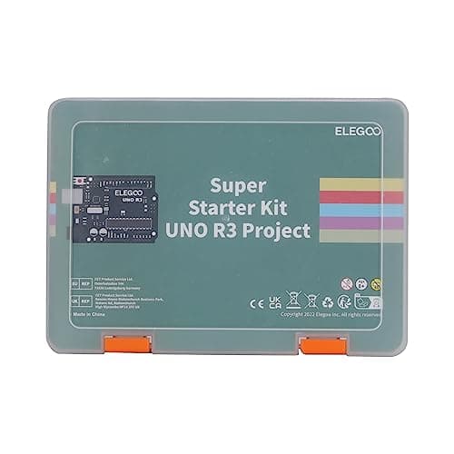 ELEGOO UNO R3 Super Starter Kit Compatible for Arduino- 60+ Components, 24-Lesson Tutorial, STEM Education Kit for Beginners Ages 10+ (Incl. Power Supply & 9V Battery)