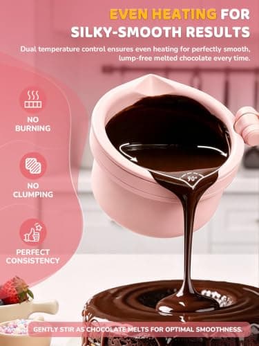 LUSHYUM Electric Chocolate Melting Pot with 2 Insert Pots, 4-Cup Chocolate — view 2
