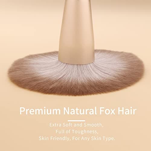ENZO KEN Natural Hair Makeup Brush Set Professional, Fox Hair Makeup Brushes Set with Case, Glitter Make up Brushes Set Professional, Natural Makeup Brushes, Natural Bristle Makeup Brush - ORRA, White — view 2