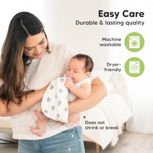 5-Pack Muslin Burp Cloths Baby Boy, Girl - Very Absorbent Baby Burp Cloth Rags, 8-Layers Viscose Derived from Bamboo Cotton Muslin Towel, Super Soft Spit Up Rags, No Shrink Washcloths (The Wild) — view 5
