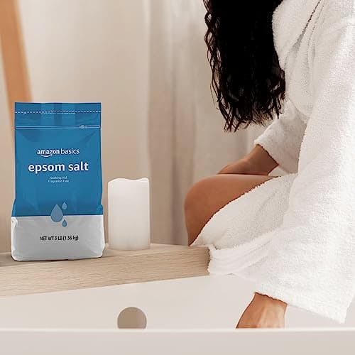 Amazon Basics Epsom Salt Soak, Unscented, Magnesium Sulfate USP, Muscle and Feet Relaxation, Resealable Bag, 3 Pound — view 2