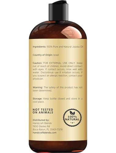 Handcraft Blends Jojoba Oil - Cold-Pressed 473 ml - 100% Pure and Natural Premium Grade Carrier Oil for Skin and Hair - Body Massage - Hexane-Free — view 2