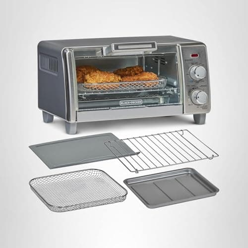 BLACK+DECKER Crisp 'N Bake Air Fry Countertop Convection Toaster Oven, Medium Capacity, 4-Slice, 5-in-1, Fits 9” Pizza, 30-Min Timer, Bake, Broil, Air Fry, Toast, Keep Warm, Stainless Steel — view 12