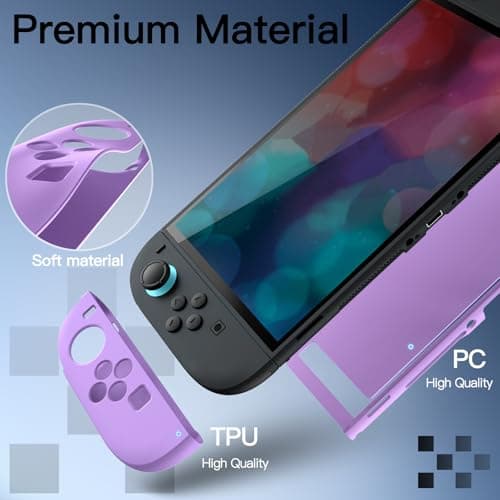 JETech Slim Dockable Case for Nintendo Switch 2 (2025) 7.9 Inch, Soft TPU Grip Cover for Joy-Con Detachable, Matte Carrying Protective PC Back Shell, Anti-Scratch (Light Purple) — view 2