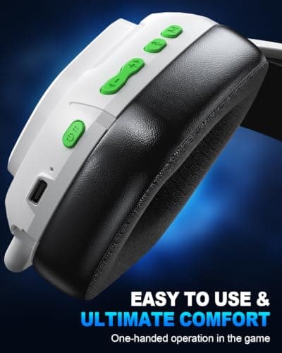 SKAPENDY Wireless Gaming Headset for PC, PS5, PS4, Switch & Mac, 2.4GHz Ultra-Low Latency & Bluetooth Gaming Headphones with Noise Canceling Mic, 3D Stereo Lossless Audio for Nintendo 64 Accessories — view 4