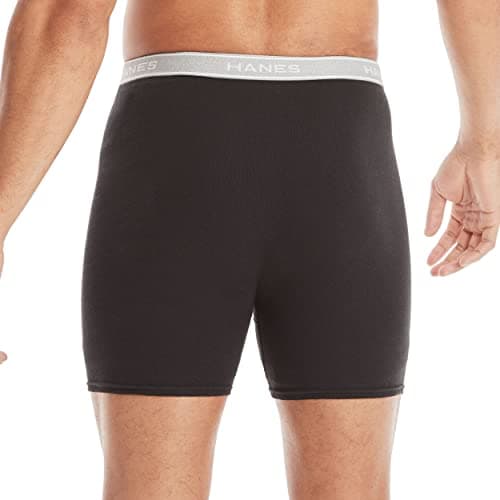 Hanes Mens Underwear Briefs, Cool Dri Moisture-wicking Cotton No-ride-up For Men, Multi-packs Available Boxer, 12 Pack - Black, Medium US — view 3