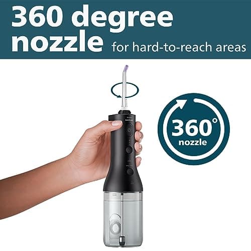 Philips Sonicare Power Flosser 3000 Cordless, Oral Irrigator Quad Stream technology and whisper quiet, Black, HX3826/23 — view 3