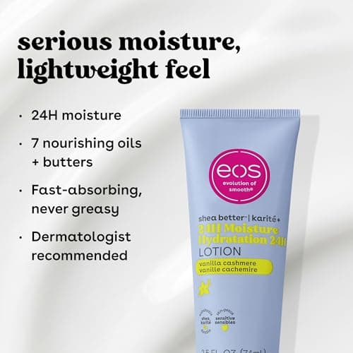 eos 24H Moisture Travel Body Lotion- Vanilla Cashmere, Travel Size Essential, Toiletries, Mini Body Lotion For Dry Skin, 2.5 fl oz — view 3