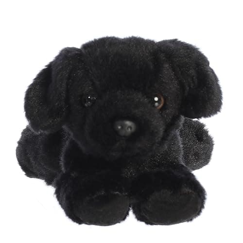 Aurora Black Lab Dog Mini Flopsie Plush Stuffed Animal 8"