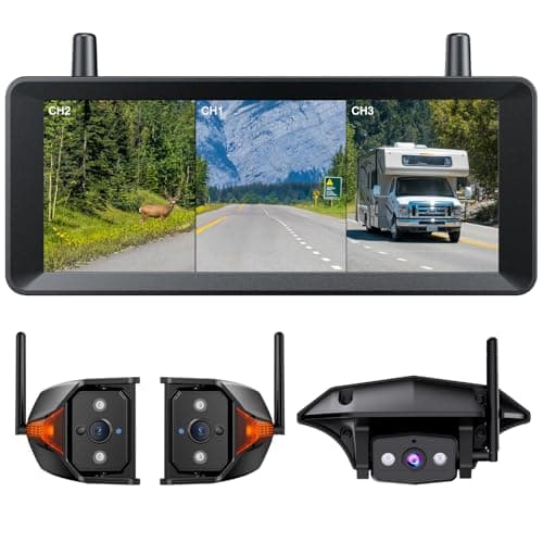 AUTO-VOX Wireless RV Backup Camera System, Rear and Side Coverage