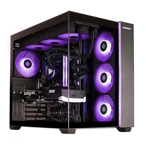 STORMCRAFT Falcon AI Gaming Desktop Computer AMD Ryzen 7 7800X3D, RX 9070 XT 16G, 32GB DDR5 6000MHz, 1TB NVMe SSD, 850W PSU 360mm AIO, ARGB Fans, USB-C, Bluetooth, Wi-Fi VR Ready PC Game Design Office — view 8