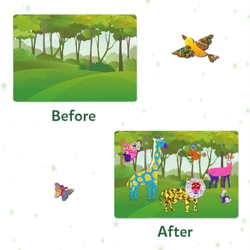 Skillmatics Foil Fun - Animals, No Mess Art for Kids, Travel Toys, Craft Kits, DIY Creative Activity, Screen-Free Entertainment, Gifts for Boys & Girls Ages 4, 5, 6, 7, 8, 9 — view 5