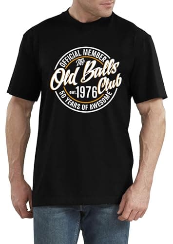 QAUN Mens 1976 Birthday Tshirt:50th Birthday Shirt Vintage 1976 Tshirt 50th Brithday Gifts for Father Friends