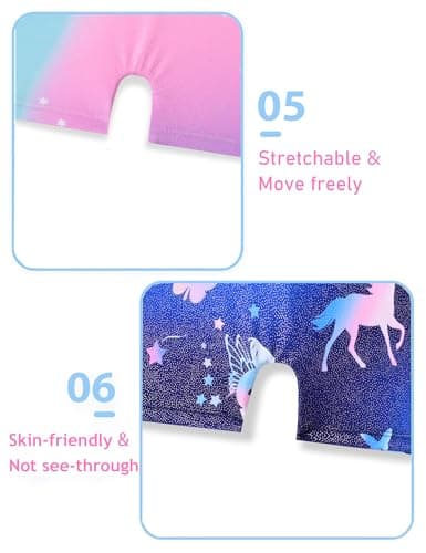 Tstiti Gymnastics Leotards for Girls 2 Pack Sparkly Kids Biketards Dance Unitards Matching Hair Scrunchies — view 4