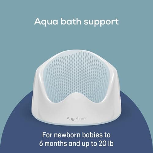 Angelcare Baby Bath Support, Aqua, for babies less than 6 months of age, Made in Canada — view 2
