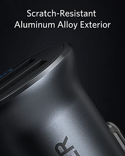 Anker 320 Car Charger (24W II), Mini Aluminum Alloy Dual USB with Blue LED for iPhone 16 15 14 13 12 Series, iPad Pro/Air 2/Mini, Galaxy and More - Not Compatible with Quick Charge (Black) — view 3