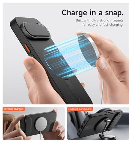 SURITCH for Google Pixel 10 Pro XL Phone Case, Compatible with MagSafe, Protective Cover with Camera Cover & Adjustable Metal Kickstand for Pixel 10 Pro XL 2025 -Black — view 2