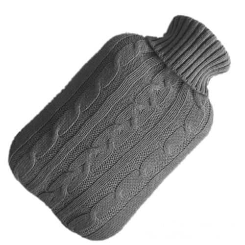 Gray Hot Water Bottle Cover Knitted Jumper Cover for Hot Water Bottle - Cover Only (Hot Water Bottle Not Included) Professional Design — view 3