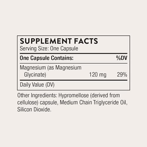 THORNE - Magnesium Glycinate - Supports Restful Sleep, Muscle Relaxation, Heart Health & Metabolism* - Chelated Magnesium Capsules - Third-Party Certified - Gluten, Dairy & Soy-Free - 90 Servings — view 4