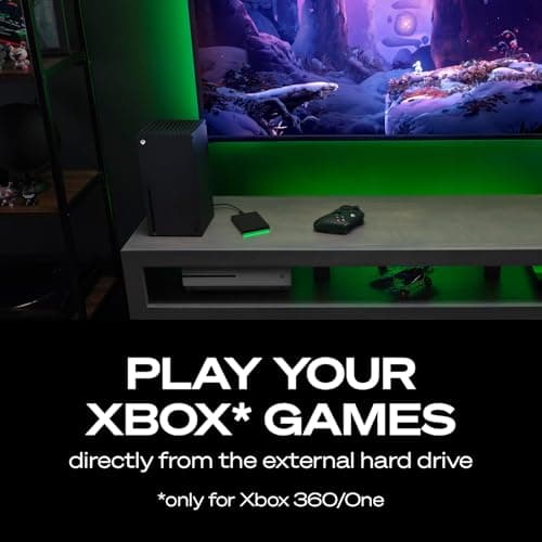 Seagate Game Drive for Xbox 5 TB External Hard Drive Portable HDD - USB 3.2 Gen 1, Black with Built-in Green LED bar, Xbox Certified, 3 Year Rescue Services(STKX5000403) — view 4