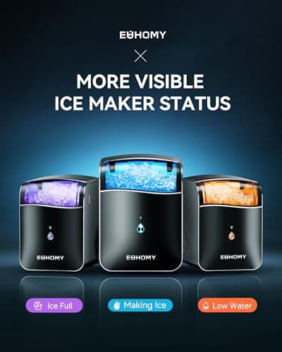 EUHOMY Smart Nugget Ice Maker Countertop, Pebble Ice Maker Machine with APP/Alexa Control, 40lbs/24H, Ready in 7 Mins, Self-Cleaning, Portable Sonic Ice Makers with Hanging Ice Scoop for Home/Office — view 6