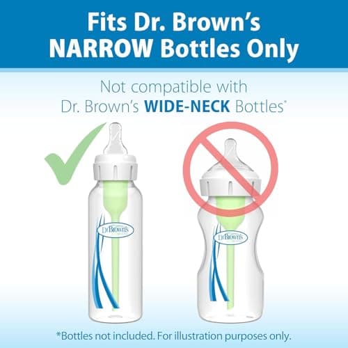 Dr. Brown’s Natural Flow Level 2 Narrow Baby Bottle Silicone Nipple, Medium Flow, 3m+, 100% Silicone Bottle Nipple, 6 Count — view 7