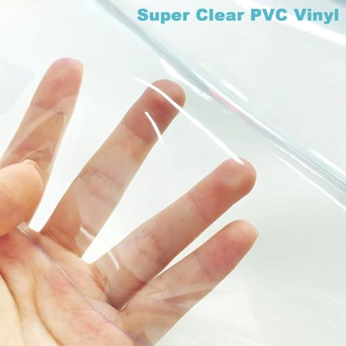 Clear Vinyl for Sewing, Transparent PVC Fabric Roll 15.7" x 48", 0.3mm Waterproof Clear Vinyl Fabric for Bags, Hair Bows, Cosmetic Bags, DIY Crafts and Sewing Projects — view 4