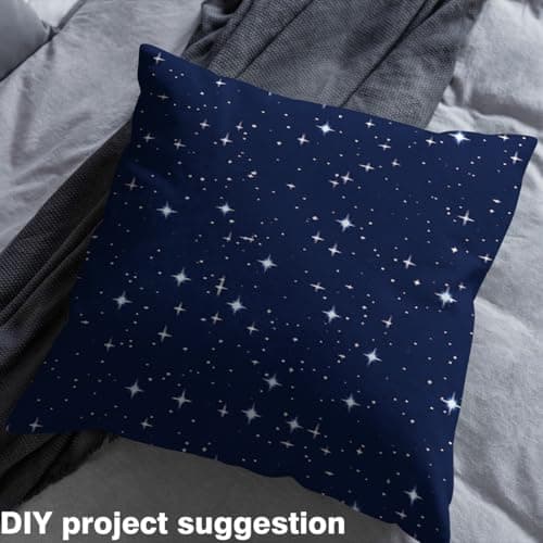 Feelyou Galaxy Upholstery Fabric by The Yard, Outer Space Starry Sky Outdoor Fabric by The Yard, Universe Twinkle Stars Decorative Fabric for Upholstery and Home DIY Projects, 1 Yard, Blue White — view 3