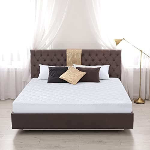 Utopia Bedding Quilted Fitted Mattress Pad, Queen Size, Elastic Fitted Mattress Topper Protector and Cover Stretches up to 16 Inches Deep, Machine Washable (White) — view 6
