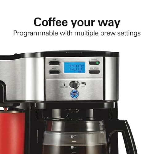 Hamilton Beach 2-Way Brewer Coffee Maker, Single-Serve and 12-Cup Pot, Black/Stainless Steel(49980A), Carafe — view 5