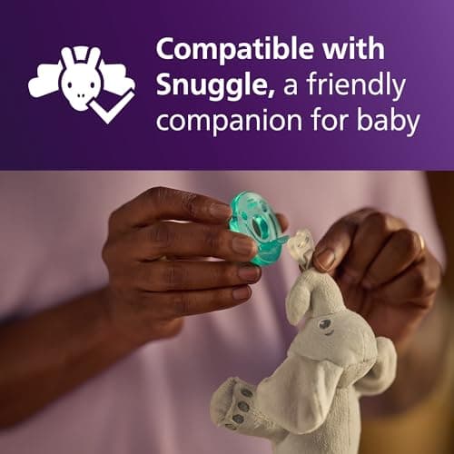 Philips Avent Soothie Baby Pacifiers - 100% Silicone Pacifiers for Babies 0-3 Months, One-piece Design, BPA-Free, Extra Durable, Green, 4 Pack, Model SCF190/41 — view 8
