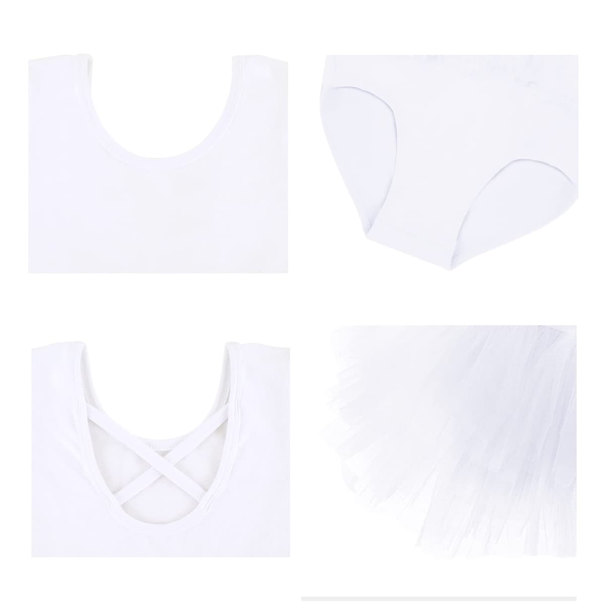 Bezioner Maillot de Danza Tutú Vestido de Ballet Gimnasia Leotardo Algodón Body Clásico Manga Corta Manga Corta para Niña — view 6