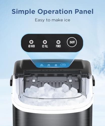 COWSAR Ice Maker Countertop, Portable Ice Machine with Self-Cleaning, 26.5lbs/24Hrs, 9 Bullet Ice Cubes in 6 Mins, Ice Basket and Scoop, Ideal for Home, Kitchen, Bar, Camping — view 3