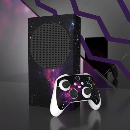 PlayVital Purple Nebula Custom Vinyl Skins for Xbox Series S, Wrap Decal Cover Stickers for Xbox Series S Console Controller — view 4