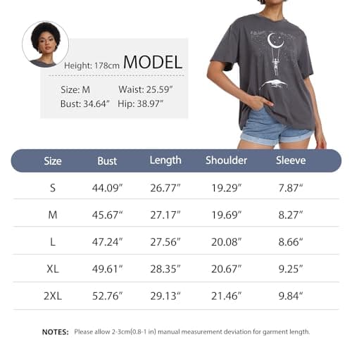 ADOREJOY Womens Oversized T-Shirt Summer Short Sleeve Tops Casual Boyfriend Shirt Loose Fit Tees(Pink,XL) — view 6