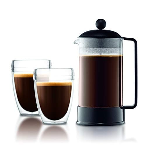 Bodum 34oz Brazil French Press Coffee Maker, High-Heat Borosilicate Glass, Black - Made in Portugal — view 7