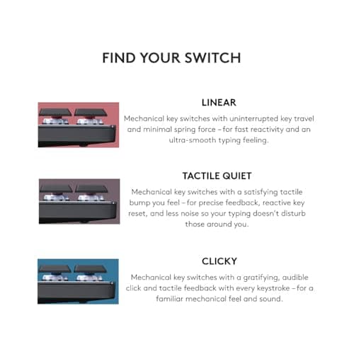 Logitech MX Mechanical Wireless Illuminated Performance Keyboard, Tactile Quiet Switches, Backlit Keys, Bluetooth, USB-C, macOS, Windows, Linux, iOS, Android, Metal, ‎Graphite — view 2