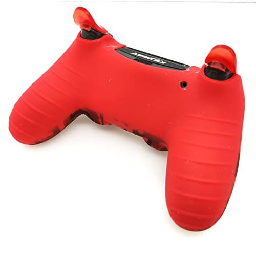 PS4 Controller Skin (1 Pair L2 R2 Trigger Extender+4 Thumb Grips+4 LED Light Bar Decal) Anti-Slip Silicone Cover Protector Sleeve Case for DualShock 4 PS4/PS4 Slim/PS4 Pro Controller (Red Camouflage) — view 2