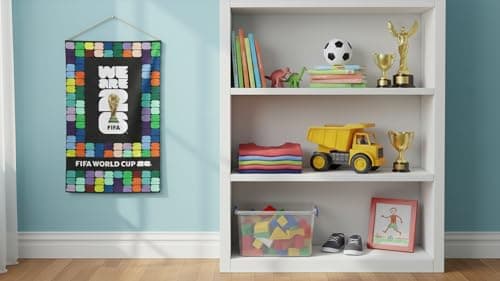 FIFA World Cup DIY Fabric Wall Hanging Kit – Soccer Fan Sewing Craft Project – Includes 28" x 43" Fabric Panel, Backing, Binding & Instructions – Create a 27" x 40" Handmade Wall Art Décor — view 5