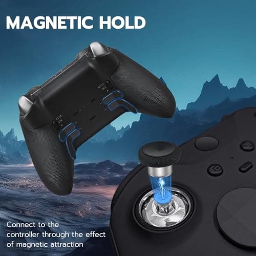 Mcbazel 13 in 1 Metal 6 Swap Thumbsticks Joysticks, 4 Trigger Paddles, 2 D-Pads with Adjustment Tool and Carry Case for Xbox One Elite Series 2 Controller - Black — view 4
