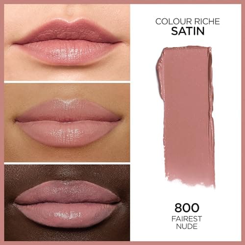 L'Oreal Paris Colour Riche Lipstick, Creamy, Long-Lasting, Lipstick for Women, Enriched Argan Oil and Vitamin E, 800 Fairest Nude, 0.13 oz (pack of 1) — view 2