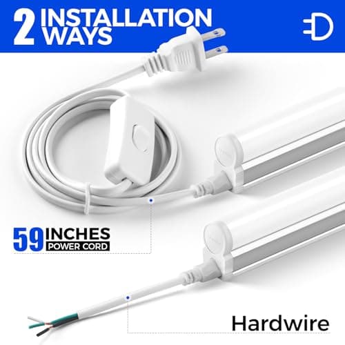 (6 Pack) Barrina T5 LED Shop Light Plug and Play, 4FT, 2200lm, 4000K (Daylight Glow), 20W, Utility Shop Light, Ceiling and Under Cabinet Light — view 5