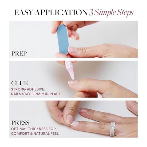Glamnetic Press On Nails - Short Oval Fake Nails, Pink & Green Swirl Nails with Gold Foil Accents, Strawberry Matcha | 15 Sizes - 30 Nail Kit with Glue — view 3