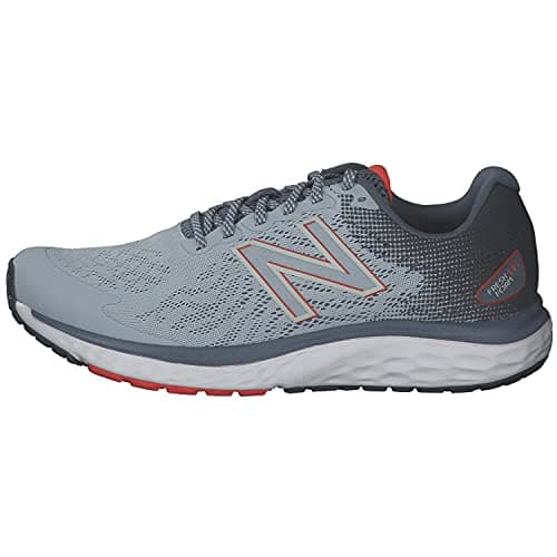 New Balance mens 680 V7 Running Shoe 10 X-Wide Grey/Ghost Pepper/Black — view 2