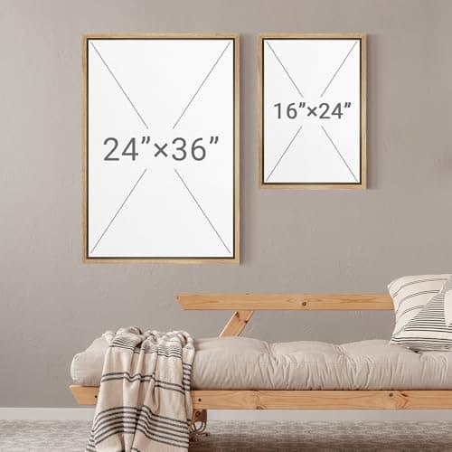 MUDECOR Framed Wall Art Print Set Vintage Landscape Rustic Tree and Mountain View Illustrations Decorative Colorful for Living Room, Bedroom, Office - 24"x36"x3 Natural — view 5