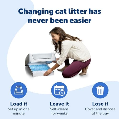 PetSafe ScoopFree Self-Cleaning Cat Litter Box Tray Refill with Premium Blue Non Clumping Crystal Litter, Single Tray Pack — view 2