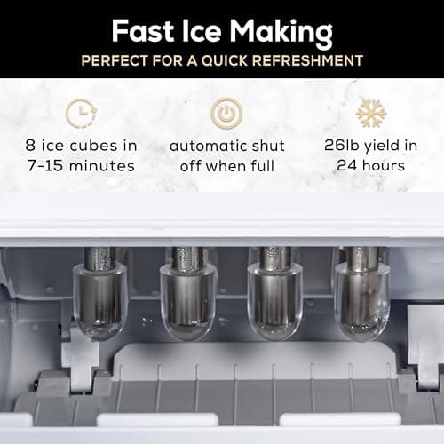 Igloo Premium Self-Cleaning Countertop Ice Maker Machine, Handled Portable Ice Maker, Produces 26 lbs. in 24 hrs. with Ice Cubes Ready in 6-8 Minutes, Comes with Ice Scoop and Basket — view 2