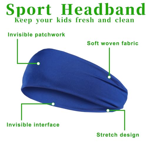 LIQWEI 5Pcs Boys Headband, Soccer Headbands for Boys, Sports Headbands for Kids Boy Headbanded for Sport, Kids Sweatbands Breathable Headband for Sports Running Exercise Football — view 4